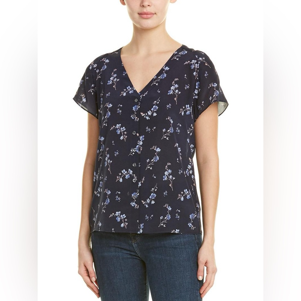 Rebecca Taylor 100% Silk Floral-Print Top Women’s‎ size 4